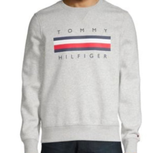Tommy Hilfiger Logo Fleece Crew Neck Sweater - Picture 1 of 2